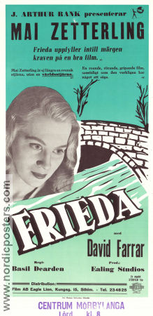 Frieda 1947 movie poster David Farrar Glynis Johns Mai Zetterling Basil Dearden Bridges