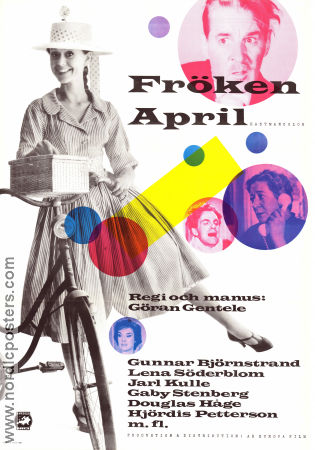 Fröken april 1958 movie poster Lena Söderblom Gunnar Björklund Jarl Kulle Gaby Stenberg Göran Gentele Bikes