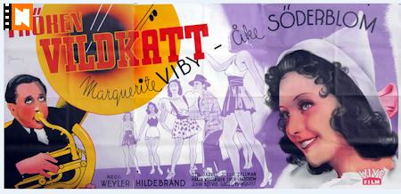 Fröken vildkatt 1941 movie poster Marguerite Viby Åke Söderblom Dance Instruments Find more: Large poster