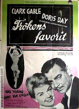 Frökens favorit 1958 poster Clark Gable Doris Day Skola