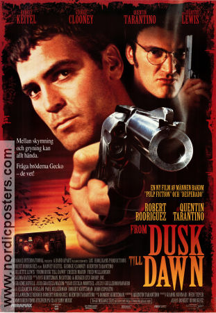 From Dusk Till Dawn 1996 movie poster George Clooney Quentin Tarantino Harvey Keitel Salma Hayek Robert Rodriguez Guns weapons