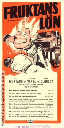 Le salaire de la peur 1953 movie poster Yves Montand Charles Vanel Peter van Eyck Henri-Georges Clouzot