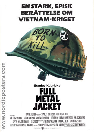 Full Metal Jacket 1987 movie poster Matthew Modine R Lee Ermey Vincent D´Onofrio Stanley Kubrick War
