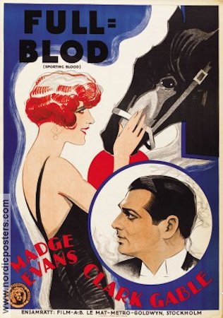 Fullblod 1931 poster Madge Evans Clark Gable Hästar