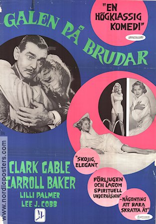 Galen på brudar 1959 poster Clark Gable Carroll Baker Lilli Palmer