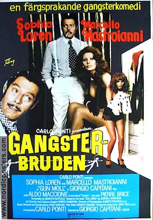 Gun Moll 1976 movie poster Sophia Loren Marcello Mastroianni Mafia