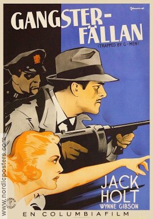 Trapped by G-Men 1937 movie poster Jack Holt Wynne Gibson