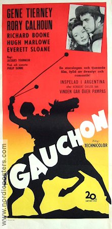Gauchon 1953 poster Gene Tierney Rory Calhoun