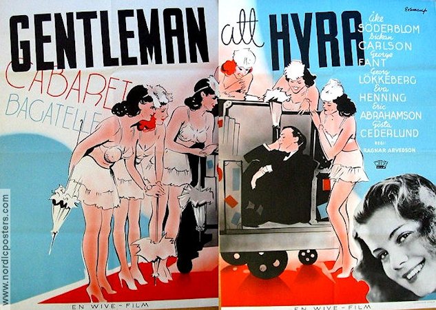 Gentleman att hyra 1940 movie poster Sickan Carlsson Åke Söderblom Ladies Find more: Large poster