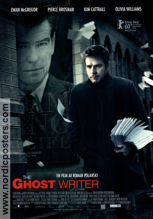 The Ghost Writer 2010 poster Ewan McGregor Pierce Brosnan Olivia Williams Roman Polanski