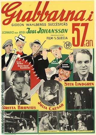 Grabbarna i 57:an 1935 movie poster Julia Caesar Sten Lindgren Britta Brunius Thyra Dörum Tord Bernheim