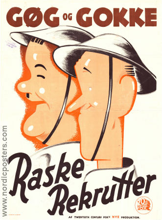 Raske rekrutter 1941 movie poster Stan Laurel Oliver Hardy Sheila Ryan Laurel and Hardy Monty Banks War