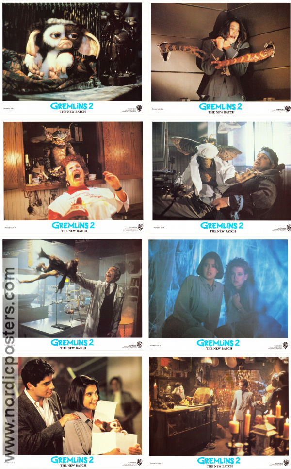 Gremlins 2: The New Batch 1990 lobby card set Zach Galligan Phoebe Cates Howie Mandel Joe Dante