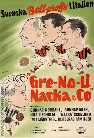 Gre-No-Li Nacka och Co 1951 poster Carl Adam Nycop Fotboll