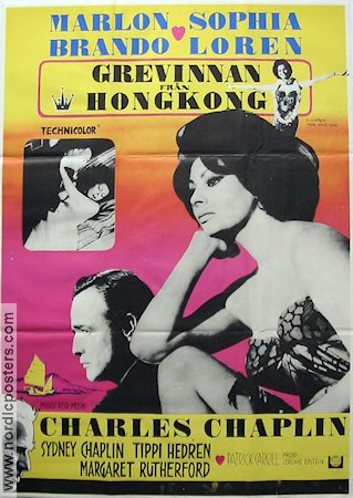 A Countess from Hong Kong 1967 movie poster Marlon Brando Sophia Loren Tippi Hedren Charles Chaplin