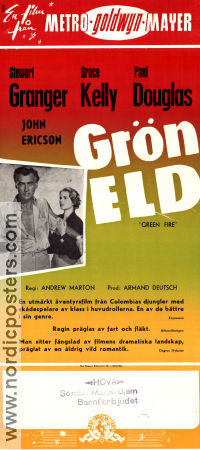 Grön eld 1955 poster Grace Kelly Stewart Granger Andrew Marton