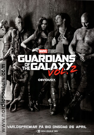 Guardians of the Galaxy Vol 2 2017 poster Chris Pratt Zoe Saldana Dave Bautista James Gunn Hitta mer: Marvel