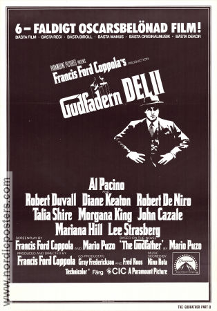 Gudfadern 2 1974 poster Al Pacino Robert Duvall Diane Keaton Robert De Niro Francis Ford Coppola Maffia