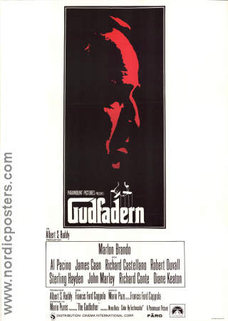 The Godfather 1972 movie poster Marlon Brando Al Pacino James Caan Richard S Castellano Robert Duvall Francis Ford Coppola Mafia