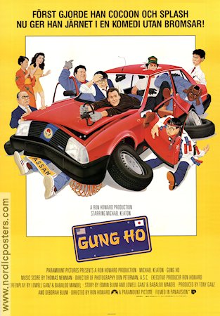 Gung Ho 1986 poster Michael Keaton Gedde Watanabe George Wendt Ron Howard Bilar och racing Asien