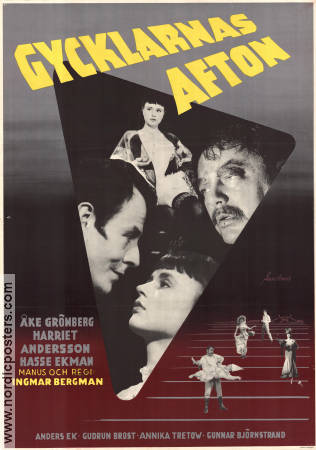 Sawdust and Tinsel 1953 movie poster Åke Grönberg Harriet Andersson Hasse Ekman Gudrun Brost Ingmar Bergman