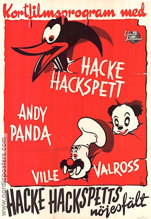 Hacke Hackspetts nöjesfält 1947 movie poster Woody Woodpecker Hacke Hackspett Animation