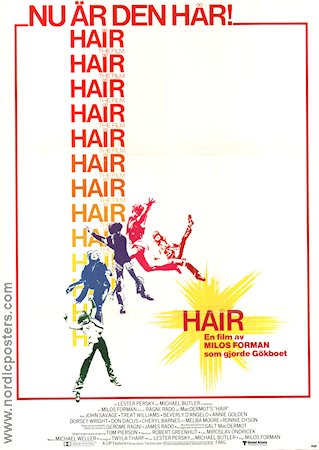 Hair 1979 poster John Savage Treat Williams Beverly D´Angelo Milos Forman Musikaler