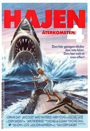 Hajen 4 1987 poster Lorraine Gary Michael Caine Joseph Sargent Fiskar och hajar