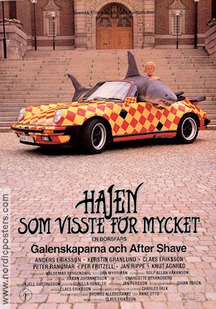 The Shark Who Knew Too Much 1989 movie poster Anders Eriksson Håkan Johannesson Claes Eriksson Find more: Galenskaparna Find more: After Shave Cars and racing