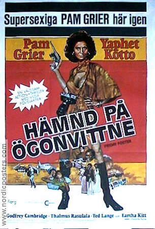 Hämnd på ögonvittne 1977 poster Pam Grier Eartha Kitt Black Cast Kultfilmer