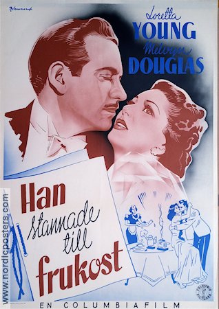 He Stayed for Breakfast 1940 movie poster Loretta Young Melvyn Douglas