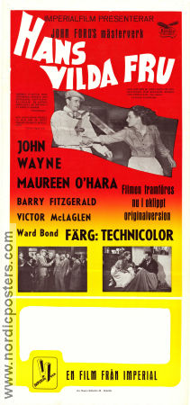 Hans vilda fru 1952 poster John Wayne Maureen O´Hara Barry Fitzgerald John Ford