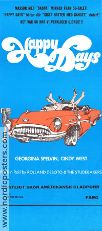 Happy Days 1975 movie poster Georgina Spelvin Cindy West Beau Buchanan Cars and racing