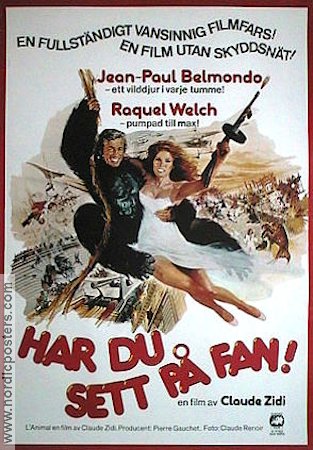 L´animal 1977 movie poster Jean-Paul Belmondo Raquel Welch