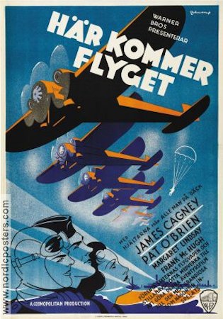 Här kommer flyget 1935 poster James Cagney Flyg