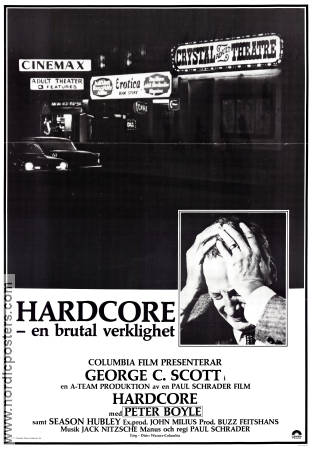 Hardcore 1979 poster George C Scott Peter Boyle Season Hubley Paul Schrader