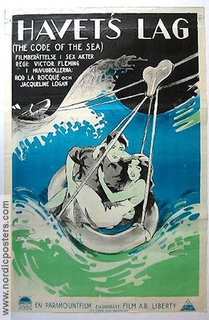 Havets lag 1924 poster Rod La Rocque Victor Fleming Eric Rohman art