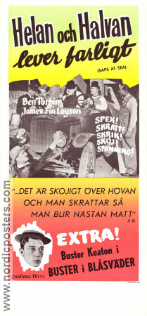 Helan och Halvan lever farligt 1940 poster Stan LaurelOliver HardyJames Finlayson Buster Keaton Gordon Douglas Bilar och racing