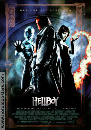 Hellboy 2004 movie poster Ron Perlman Selma Blair Doug Jones Guillermo del Toro From comics