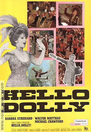 Hello Dolly! 1969 movie poster Barbra Streisand Walter Matthau Michael Crawford Louis Armstrong Gene Kelly Musicals