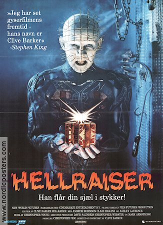 Hellraiser 1987 movie poster Andrew Robinson Clive Barker Cult movies