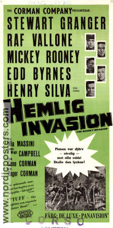 Hemlig invasion 1964 poster Stewart Granger Henry Silva Mickey Rooney Roger Corman