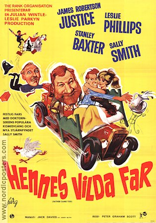 Father Came Too! 1964 movie poster James Robertson Justice Leslie Phillips Stanley Baxter Peter Graham Scott