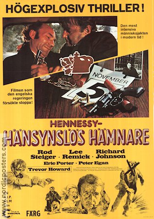 Hennessy 1975 movie poster Rod Steiger Lee Remick Richard Johnson Don Sharp
