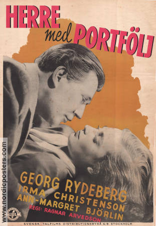 Herre med portfölj 1943 movie poster Georg Rydeberg Irma Christenson Ragnar Arvedson