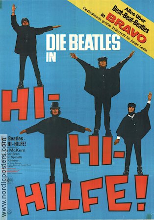 Hi-Hi-Hilfe 1965 poster Beatles John Lennon Paul McCartney George Harrison Richard Lester Rock och pop Musikaler
