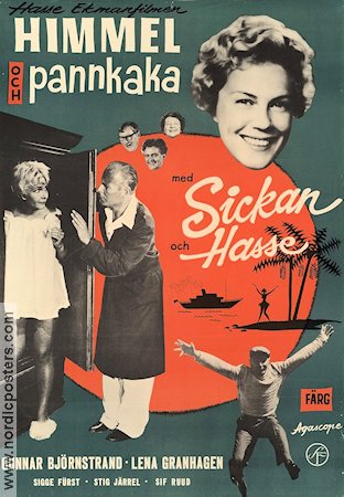 Himmel och pannkaka 1959 movie poster Sickan Carlsson Lena Granhagen Gunnar Björnstrand Hasse Ekman