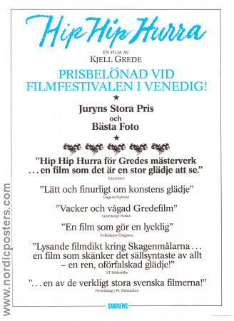 Hip Hip Hurra! 1987 poster Stellan Skarsgård Lene Bröndum Pia Vieth Kjell Grede Strand Danmark