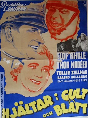 Hjältar i gult och blått 1940 poster Elof Ahrle Thor Modéen Hitta mer: Large poster