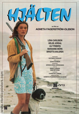 Hjälten 1990 movie poster Lena Carlsson Agneta Fagerström-Olsson Guns weapons